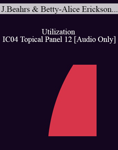 [Audio] IC04 Topical Panel 12 – Utilization – John Beahrs, M.D., Betty-Alice Erickson, M.S., Stephen Gilligan, Ph.D., Jeffrey Zeig, Ph.D.